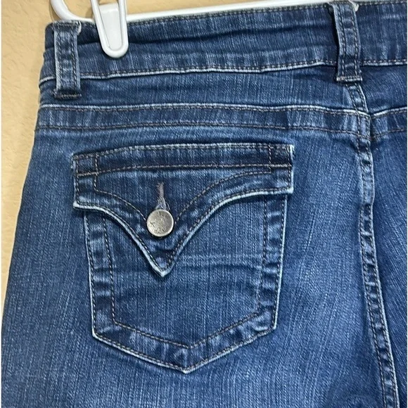 Kut from the Kloth Stretch Denim Capri Jeans Flap Pockets Size 10 Summer Casual - Picture 6 of 14